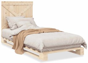 3281568 vidaXL Рамка за легло с табла, 90x200 см, борово дърво масив