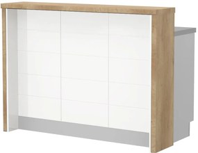 Островна кухненска пейка Hudson-Length: 135 cm.-White-Nebraska Oak