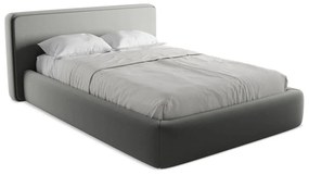 Сиво двойно тапицирано легло с място за съхранение и включена подматрачна рамка 140x200 cm Kiana – Makamii