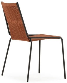 Теракотени метални трапезни столове в комплект за подреждане 2 бр. Emily – Marckeric