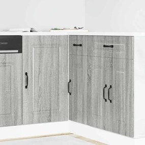 854324 vidaXL Кухненски шкаф, "Kalmar", сив сонома, инженерно дърво