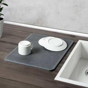 Сива тавичка за оттичане за съдовете от диатомична глина 40x30 cm Damon – Wenko