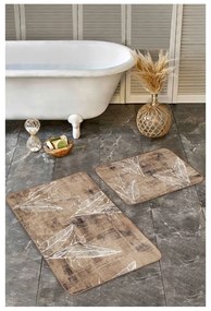 Кафяви кадифени килими за баня в комплект от 2 бр. 60x100 cm – Mila Home