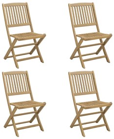 365744 vidaXL Сгъваеми градински столове, 4 бр, 57x49x90 см, акация масив