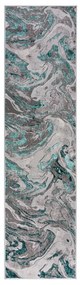 Сива/тюркоазена пътека 60x230 cm Marbled – Flair Rugs