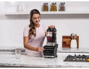 Блендер Ninja HB150EU, 1000W, 1.7 л, 10 програми, Auto-iQ, 2в1, Топлоустойчиво стъкло, Черен