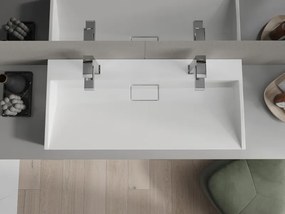 Mexen Ava плотова мивка от конгломерат 2/O 100 x 46 см, бяла - 23011002