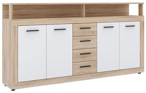Комод RUNA дъб сонома/бял