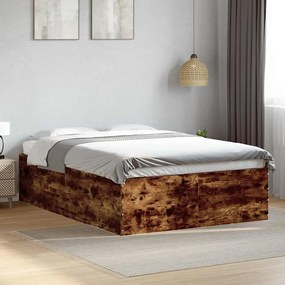 3280934 vidaXL Рамка за легло, опушен дъб, 120x200 см, инженерно дърво