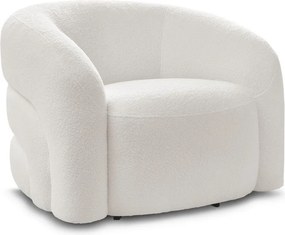 Бяло въртящо се кресло от прежда с примки от букле Elina – Bobochic Paris