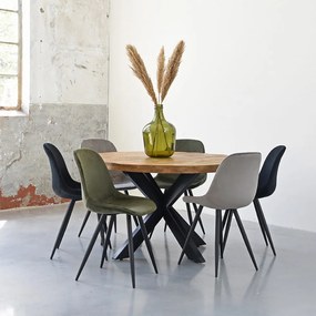 Тъмносини кадифени столове за хранене в комплект от 2 броя Capri - LABEL51