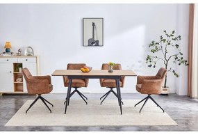 Трапезна маса JARED /разтегателна/ дъб севила/черно