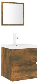 3152864 vidaXL Комплект мебели за баня, опушен дъб, инженерно дърво