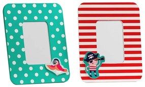 Червено-тюркоазени дървени рамки в комплект от 2 бр. 18x23 cm Pirate - Premier Housewares