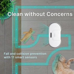 Робот за миене на подове Everybot EDGE 2 RS350, 27W, 210 мл, Мокро/сухо, Автономност до 200 мин, 7 режима, Сензор против падане/блъскане, Бял