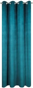 Тюркоазени затъмняващи завеси за спалня с халки за окачване 140 x 250 cm