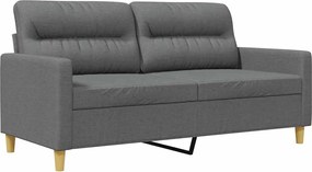 359236 vidaXL 2-местен диван, тъмносив, 140 см, плат
