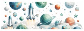 Картина на платно – Космически кораб в облаците