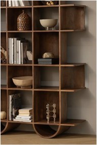 Тъмнокафява библиотека от масивно манго 130x180x35 cm Sinne – WOOOD