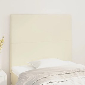 3116138 vidaXL Табла за легло, кремава, 100x5x118/128 см, изкуствена кожа
