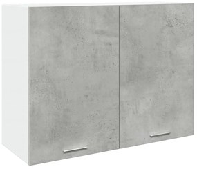 856109 vidaXL Висящ шкаф "Lyon", сив, 80x31x60 см, инженерно дърво