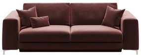 Тъмнорозов кадифен разтегателен диван , 256 см Rothe - devichy