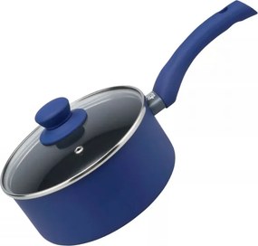 Втора ръка: Касерола със стъклен капак Tasty Everyday 678556, 18 см, 1.8 л, Индукция, Алуминий, Незалепващо покритие, Син