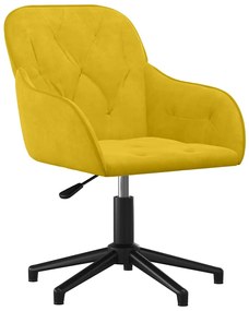 344863 vidaXL Въртящ се офис стол, жълт, кадифе