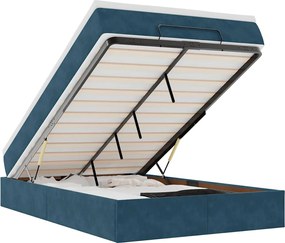 3311175 vidaXL Османска легло с матрак, тъмносиньо, 120x190 см, кадифе