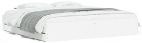 3207245 vidaXL Рамка за легло, с чекмеджета, без матрак, бяла, 200x200 см