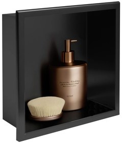 Вграден рафт за баня  30x30 matte black
