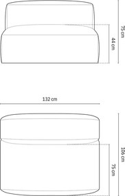 Зелен кадифен модул за диван (среден модул) Martina – Micadoni