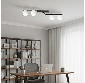 Плафон NATON 4xE14/10W/230V черен/бял