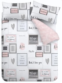 Розово и бяло спално бельо за двойно легло 200x200 cm Sleep Dreams - Catherine Lansfield