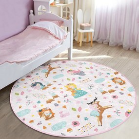 Светлорозов детски килим ø 100 cm Comfort - Mila Home