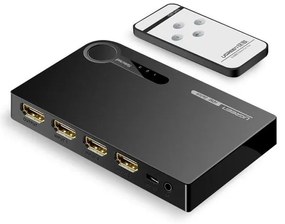 Двупосочен HDMI превключвател Ugreen 40234 - 3x HDMI 3D 4K 7.5Gbps 36bit на канал - черен