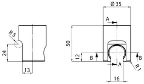 Месингов държач за душ слушалка златен ø 3,5 cm – Sapho