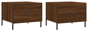 829427 vidaXL Кафе маси, 2 бр, кафяв дъб, 50x50x40 см, инженерно дърво