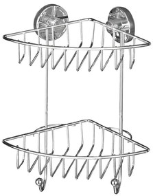 WENKO 20888100-Ъглова полица VACUUM-LOC, кръгла стоманена, 22,5 x 29,5 см, лъскав хром