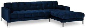 Тъмносин ъглов диван от кадифе , десен ъгъл Bali - Cosmopolitan Design