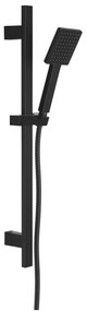 Матово-черен душ комплект от неръждаема стомана с ръчен душ и подвижен държач 70 cm – Sapho
