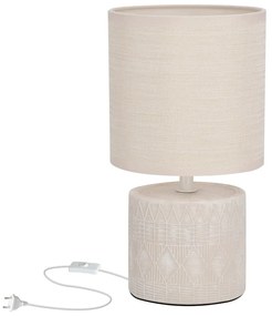 Бежова настолна лампа с текстилен абажур (височина 26 cm) Dina - Candellux Lighting