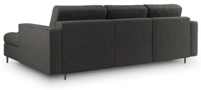 Тъмно сив ъглов разтегателен диван , десен ъгъл Santo - Milo Casa