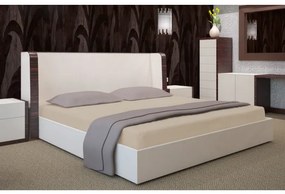 Чаршаф за легло от памучен сатен в бежов цвят Ширина: 140 см | Дължина: 200 см