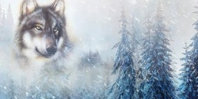 Картина на платно – Вълк в заснежена природа