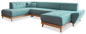 Тюркоаз разтегателен ъглов диван (ляв ъгъл/"U" форма) Dazzling Daisy – Miuform