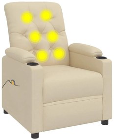 339121 vidaXL Масажен стол, кремав, текстил