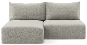 Светлосив разтегателен ъглов диван с място за съхранение (ляв ъгъл) Kalena – Makamii