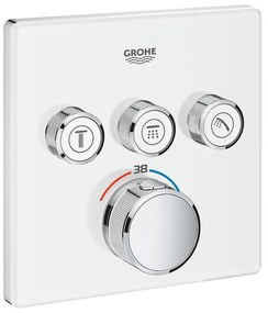 Термостат за вграждане, 29157LS0 Grohtherm SmartControl, Grohe, с 3 извода, бял + хром