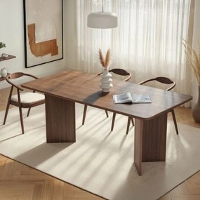 Linza трапезна маса от меламин в орехов цвят 180×90×75 см